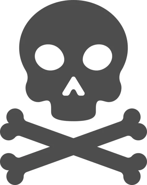 Bones Crossbones Death Icon Solid Style — 图库矢量图片