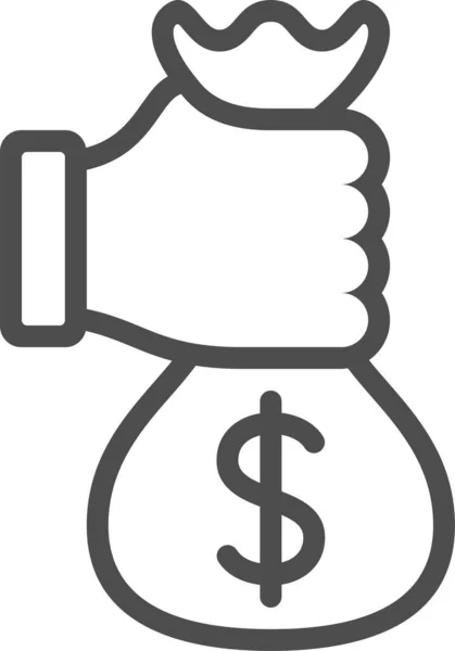 Bribe Cash Finance Icon Outline Style — Vetor de Stock