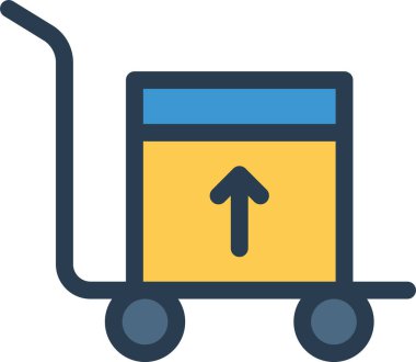 carrier carry cart icon in filled-outline style clipart