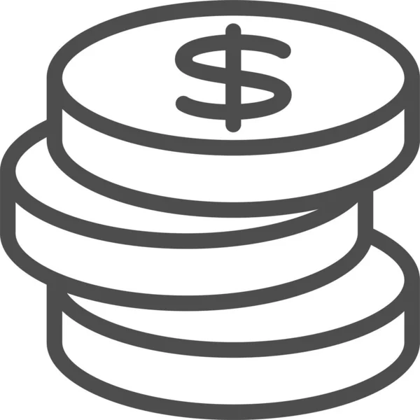 Peníze Webová Ikona Jednoduchá Ilustrace — Stockový vektor