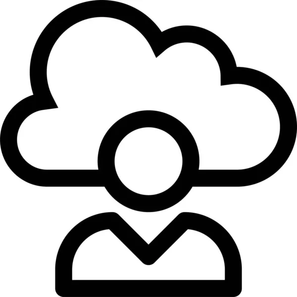 Ikona Cloudového Profilu Avatar Stylu Osnovy — Stockový vektor