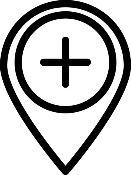 Gps Lageplan Symbol Umrissstil — Stockvektor