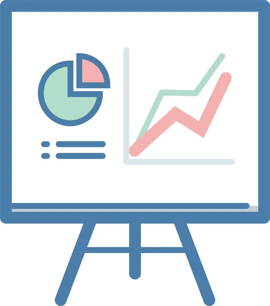 Estadísticas Presentación Analítica Icono Estilo Plano — Vector de stock