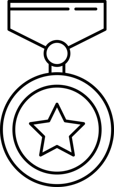 Ícone Medalha Campeão Prêmio Estilo Esboço — Vetor de Stock