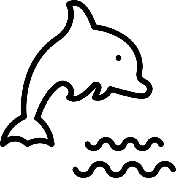 Fisch Fisch Hai Ikone Umriss Stil — Stockvektor