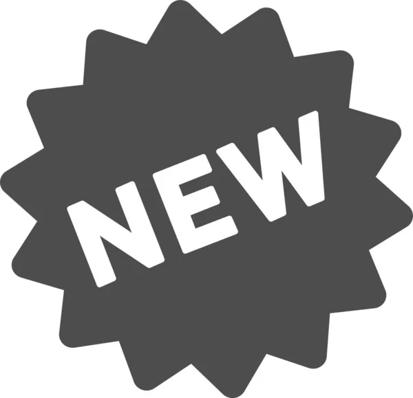Neues Sticker Symbol Soliden Stil — Stockvektor
