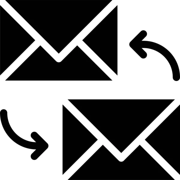 Inbox Brief Mail Icoon Solide Stijl — Stockvector