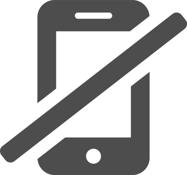 Occupé Annuler Icône Téléphone Portable Dans Style Solide — Image vectorielle