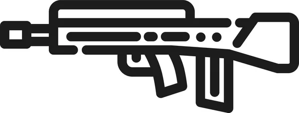 Apuntando Arma Fuego Icono Estilo Del Esquema — Vector de stock