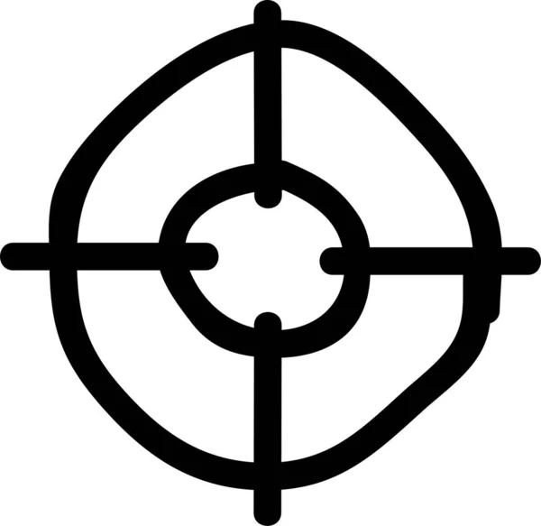 Ikona Misji Strzałka Fokus Stylu Ręcznie Rysowane — Wektor stockowy
