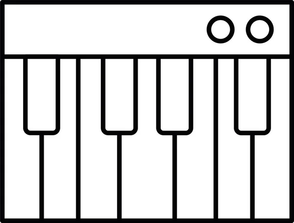 Hangszer Zene Zongora Ikon Hang Zene Kategóriában — Stock Vector