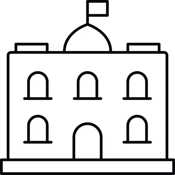 Edifício Ícone Educação Universitária Estilo Esboço —  Vetores de Stock