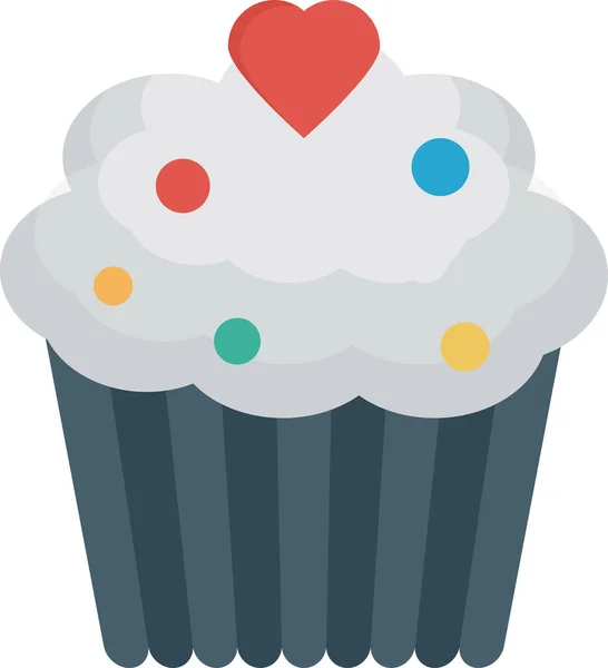 Cupcake Muffin Pie Icon Flat Style — стоковый вектор