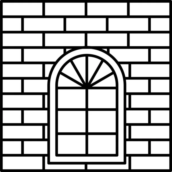 Drzwi Wnętrze Meczet Ikona Stylu Zarysu — Wektor stockowy