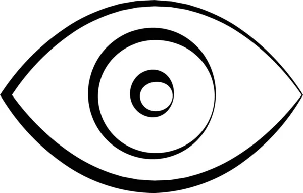 Включить Иконку Вида Глаза Стиле Handdrawn — стоковый вектор