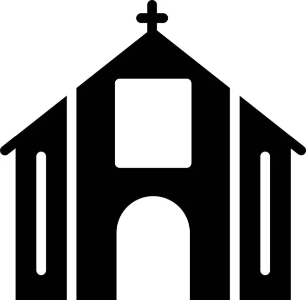 Καθολικό Εικονίδιο Ιδιοκτησίας Εκκλησία Στερεό Στυλ — Διανυσματικό Αρχείο