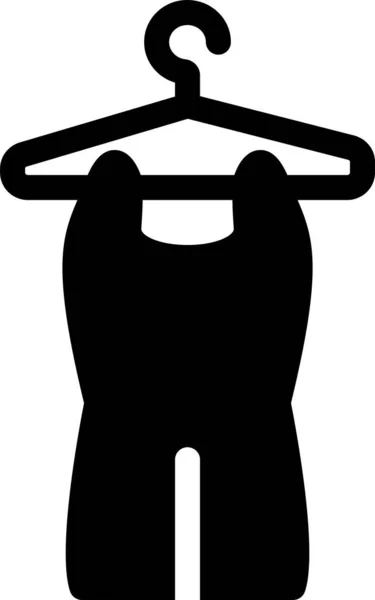 Vestido Pano Ícone Cabide Estilo Sólido —  Vetores de Stock