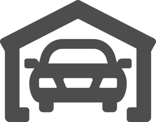 Garagem Carro Ilustração Vetorial — Vetor de Stock