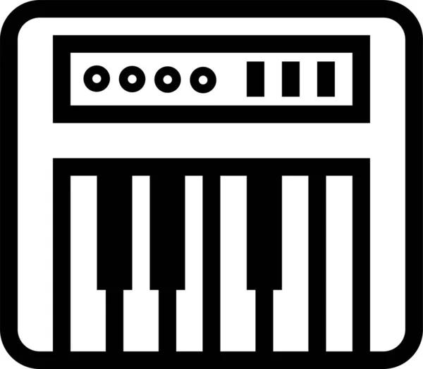 Tastiera Digitaletastiera Elettricaicona Del Pianoforte Elettrico Stile Contorno — Vettoriale Stock