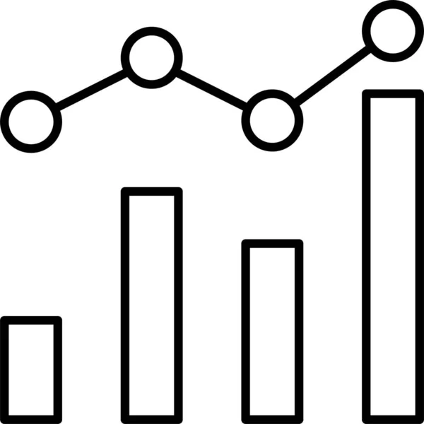 Icône Finance Graphique Analytique Dans Style Contour — Image vectorielle