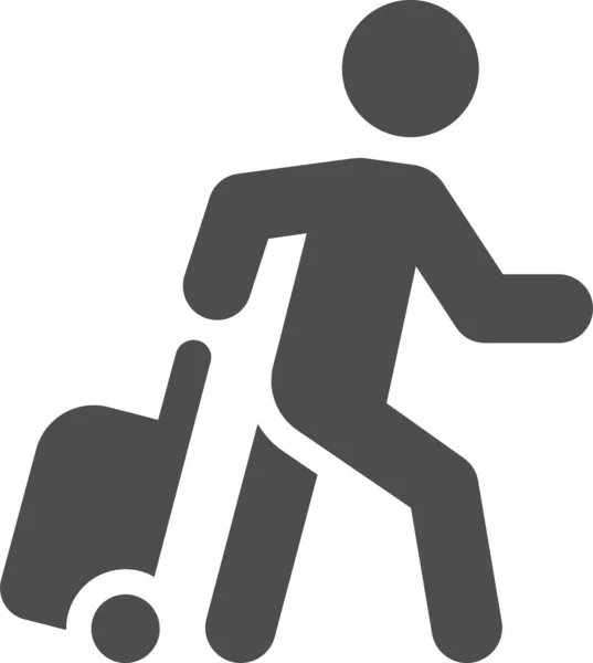 Baggage Luggage Man Icon Solid Style — Stockvektor