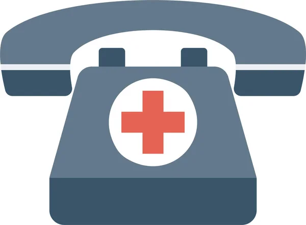 Ambulancia Llame Icono Del Hospital Estilo Plano — Vector de stock