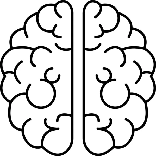 Cerveau Créativité Tête Icône Dans Style Contour — Image vectorielle