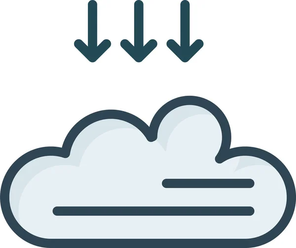 Ícone Armazenamento Download Nuvem Estilo Esboço Preenchido — Vetor de Stock