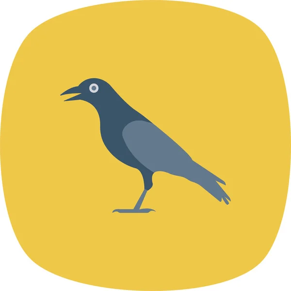 Bird Blackbird Crow Icon Badge Style — Stock Vector