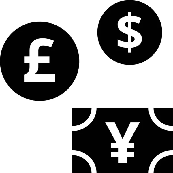 Bank Cash Currency Icon Solid Style — Stock Vector