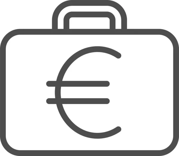 Euro Bag Icon Vector Style Flat Iconic Symbol Rounded Angles — Stockvektor