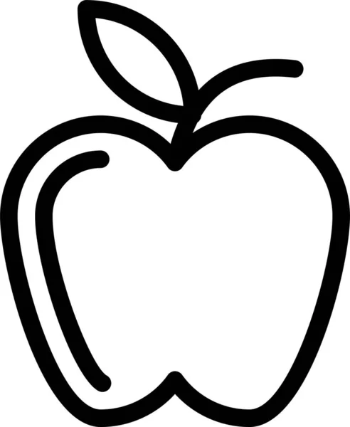 Apfel Essen Essen Ikone Umriss Stil — Stockvektor
