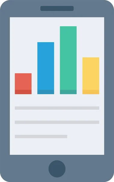 Diagramm Mobilefinance Symbol Flachen Stil — Stockvektor