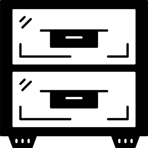 Cabinet Drawer Dresser Icon Solid Style — 图库矢量图片