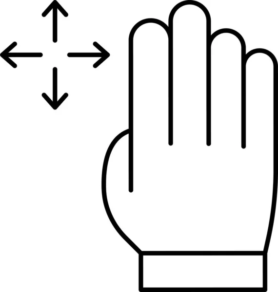 Ícone Mão Quatro Gestos Categoria Toque Mão Gesto — Vetor de Stock