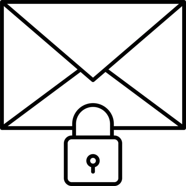 Lock Message Private Icon Outline Style — 图库矢量图片