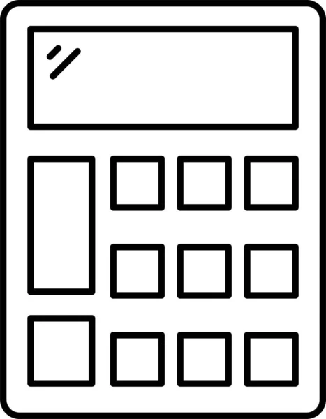 Calculadora Cálculo Contable Icono Estilo Esquema — Archivo Imágenes Vectoriales