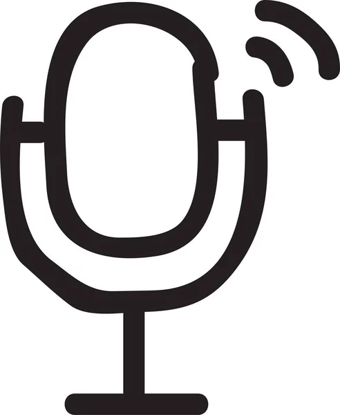 Audio Mic Rec Icon Handdrawn Style — Vetor de Stock