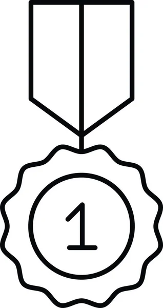 Значок Наградной Медали Стиле Outline — стоковый вектор