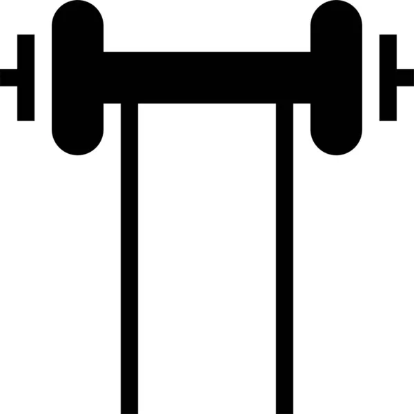 Bodybuilder Fitness Gym Icoon Solid Stijl — Stockvector