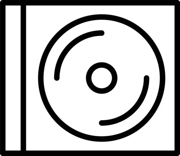 Disk Dvd Symbol Umrissstil — Stockvektor