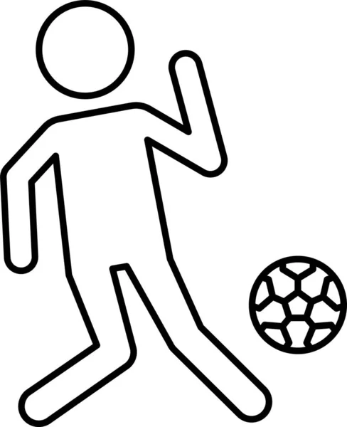 Иконка Футбольного Удара Стиле Абриджа — стоковый вектор