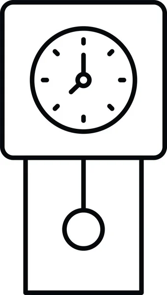 Horloge Horloge Horloge Icône Dans Style Outline — Image vectorielle