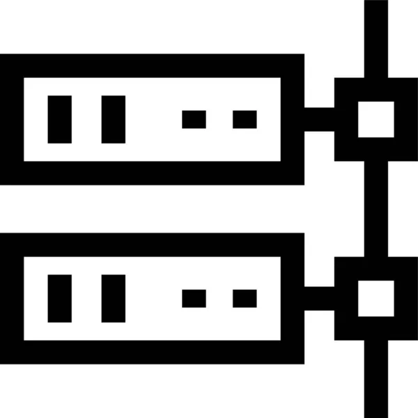 Ikona Síťové Databáze Připojení Stylu Osnovy — Stockový vektor