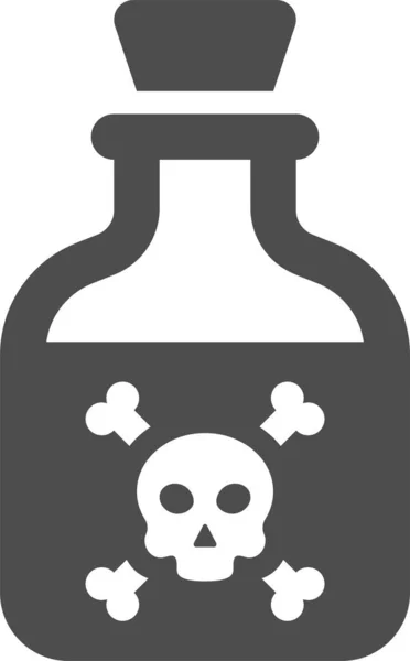 Bottle Deadly Poison Icon Solid Style — Stock Vector