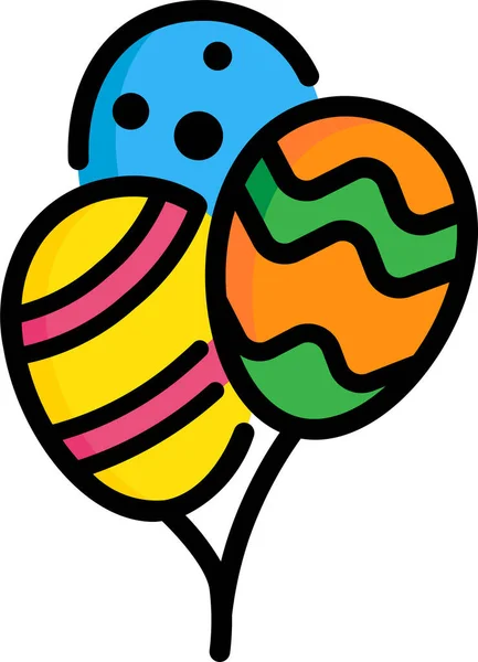 Air Balloons Birthday Icon — Stock Vector