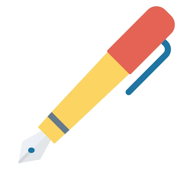 Document Edit Pen Icon Flat Style — Stock Vector