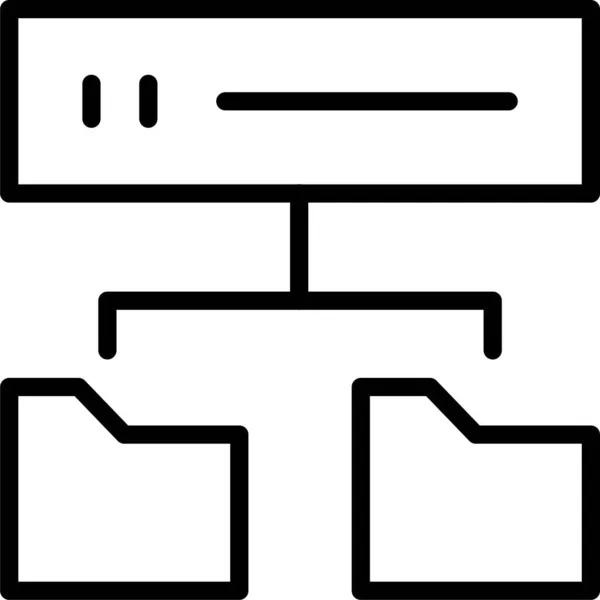 Connection Filesharing Folder Icon Outline Style — Stockvektor