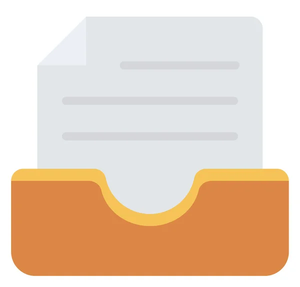 Icône Dossier Document Facture Style Plat — Image vectorielle
