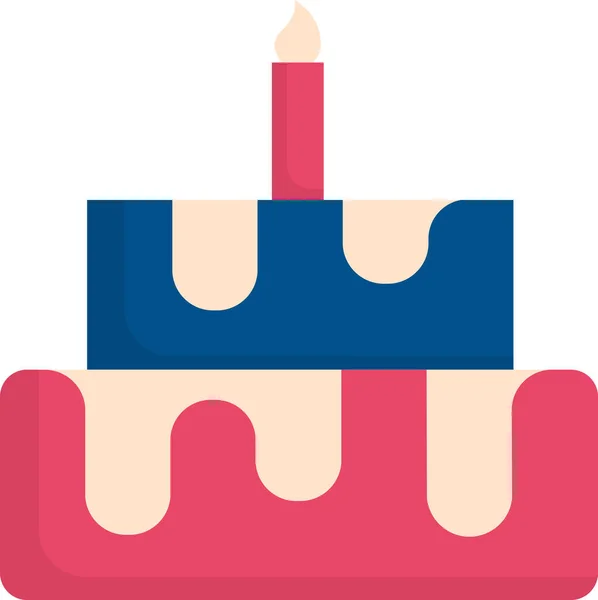 Pastel Cumpleaños Ilustración Simple — Vector de stock